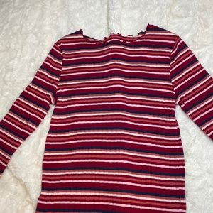 Wonder Nation Girls Long Sleeve Ribbed Top Shirt Cranberry Kids Large 10-12
